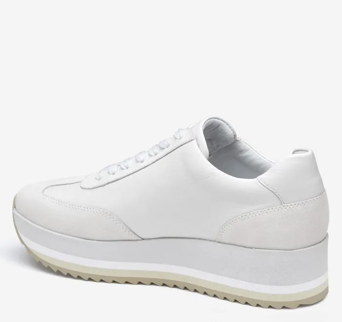 Johnston and Murphy Gracie SideZip Lace Up White Calfskinsuede Women Sneakers Johnston and Murphy Gracie SideZip Lace Up White Calfskinsuede Women Sneakers