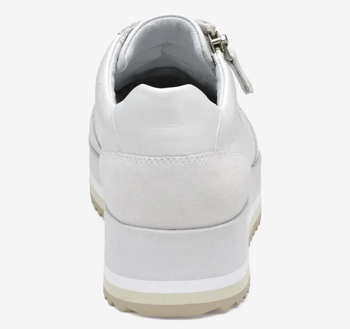 Johnston and Murphy Gracie SideZip Lace Up White Calfskinsuede Women Sneakers Johnston and Murphy Gracie SideZip Lace Up White Calfskinsuede Women Sneakers