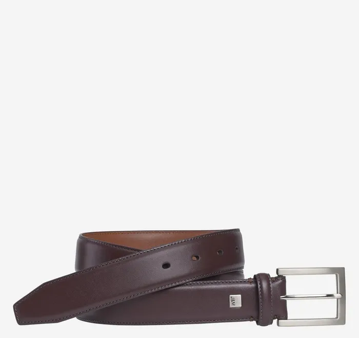 Johnston and Murphy Johnston and Murphy Dress Belt Dark Burgundy Men Belts