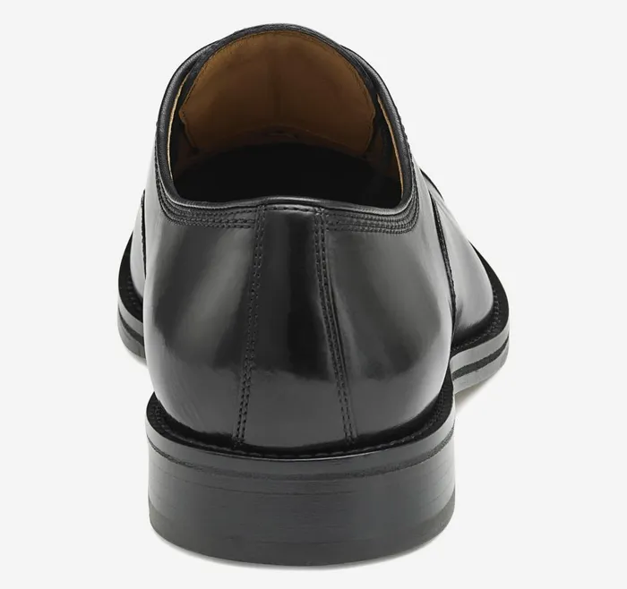 Johnston and Murphy Meade Cap Toe Black Italian Calfskin Men LaceUps