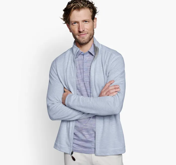 Johnston and Murphy Reversible FullZip Light Bluegray Men Sweaters and Knits