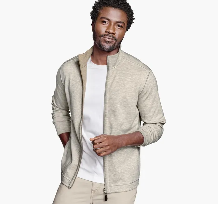 Johnston and Murphy Reversible FullZip Oatmealgray Men Sweaters and Knits Johnston and Murphy Reversible FullZip Oatmealgray Men Sweaters and Knits