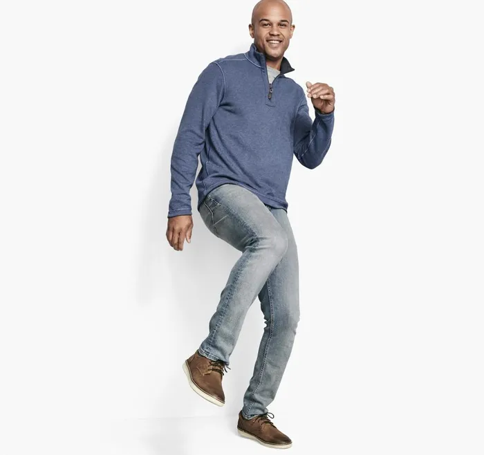 Johnston and Murphy Reversible Solid QuarterZip Bluelight Gray Men Sweaters and Knits Johnston and Murphy Reversible Solid QuarterZip Bluelight Gray Men Sweaters and Knits