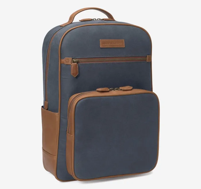 Johnston and Murphy Rhodes Backpack Navy Antique Cottontan Full Grain Men Backpacks and Briefcases Johnston and Murphy Rhodes Backpack Navy Antique Cottontan Full Grain Men Backpacks and Briefcases