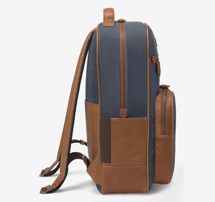 Johnston and Murphy Rhodes Backpack Navy Antique Cottontan Full Grain Men Backpacks and Briefcases Johnston and Murphy Rhodes Backpack Navy Antique Cottontan Full Grain Men Backpacks and Briefcases