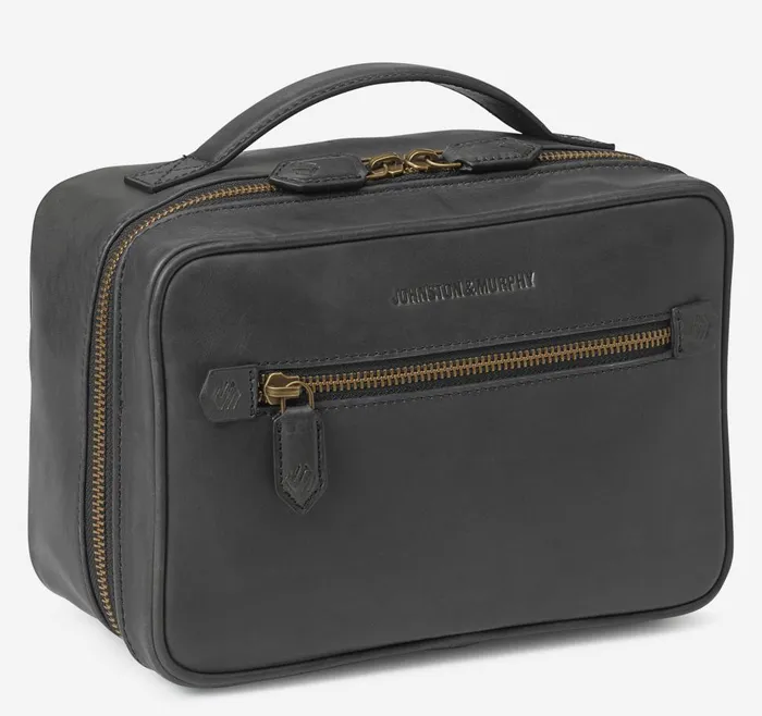 Johnston and Murphy Rhodes Travel Kit Black Full Grain Men Travel Accessories