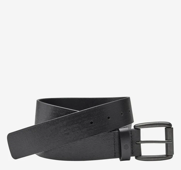 Johnston and Murphy Scored Roller Buckle Belt Black Men Belts