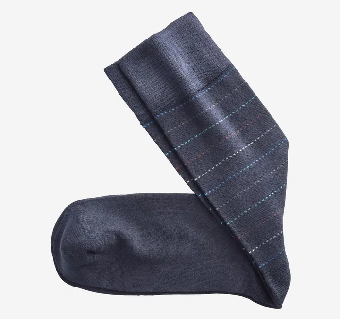 Johnston and Murphy Striped Dress Socks Navy Dotted Stripe Men Socks