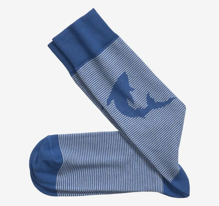 Johnston and Murphy Striped Socks Blue Shark Men Socks