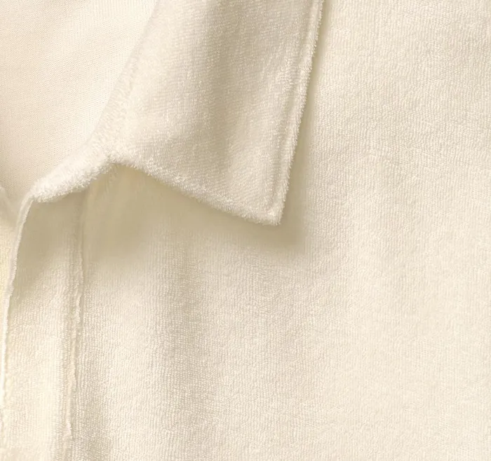Johnston and Murphy Terry Open Collar Polo Cream Men Polos and Tees Johnston and Murphy Terry Open Collar Polo Cream Men Polos and Tees