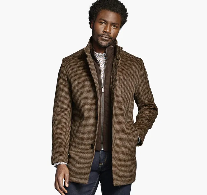 Johnston and Murphy Upton Car Coat Brown Men Coats Jackets and Vests