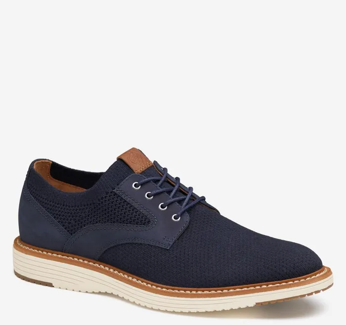 Johnston and Murphy Upton Knit Plain Toe Navy Knit Men LaceUps