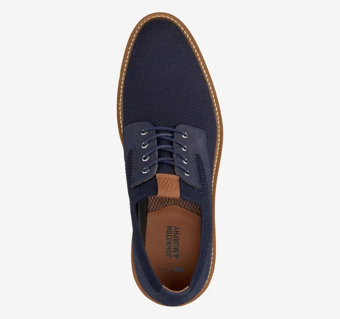 Johnston and Murphy Upton Knit Plain Toe Navy Knit Men LaceUps Johnston and Murphy Upton Knit Plain Toe Navy Knit Men LaceUps