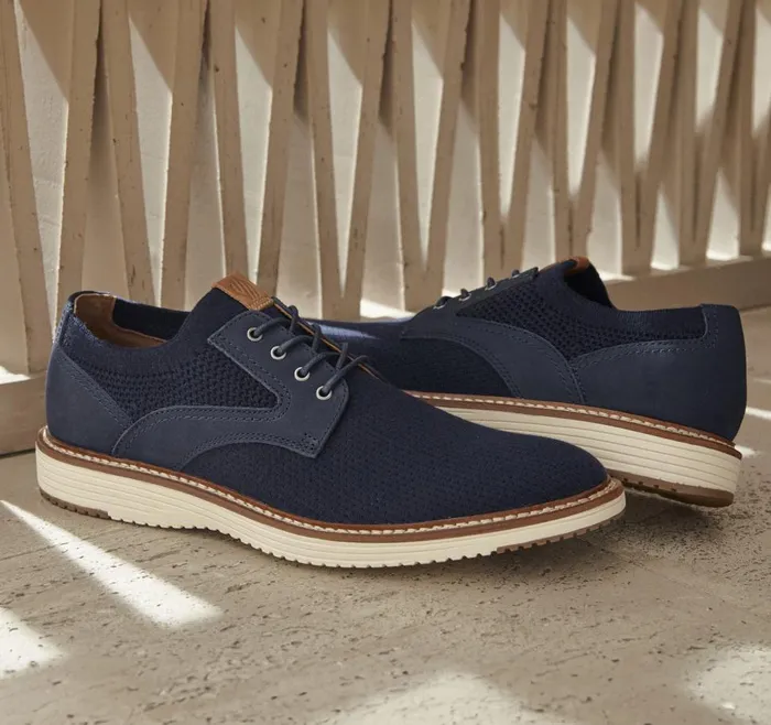Johnston and Murphy Upton Knit Plain Toe Navy Knit Men LaceUps Johnston and Murphy Upton Knit Plain Toe Navy Knit Men LaceUps