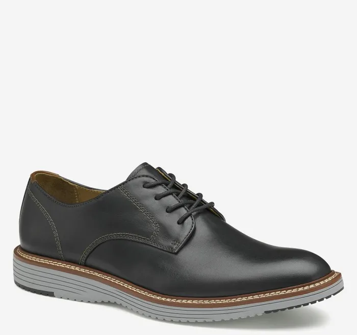 Johnston and Murphy Upton Plain Toe Black Full Grain Men LaceUps