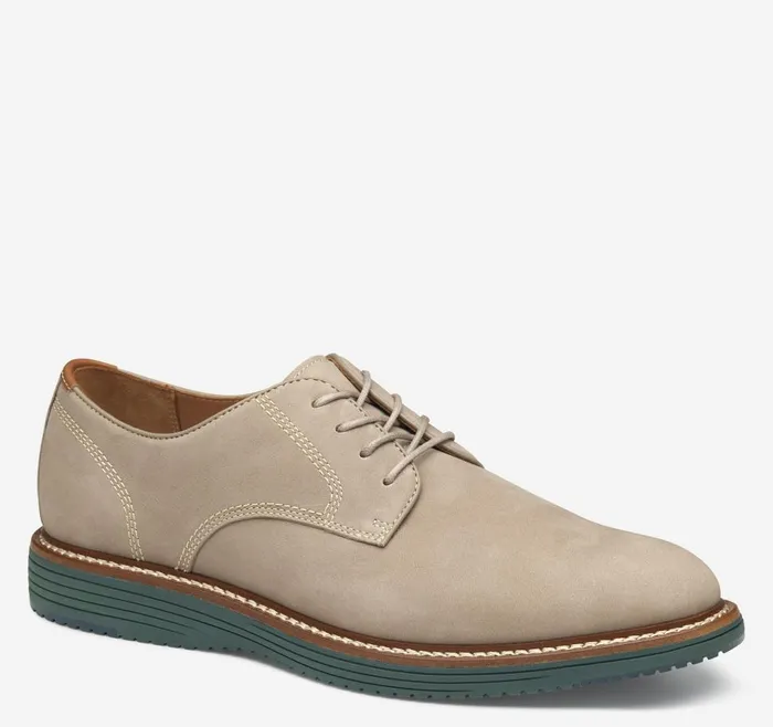 Johnston and Murphy Upton Plain Toe Taupe Nubuck Men LaceUps