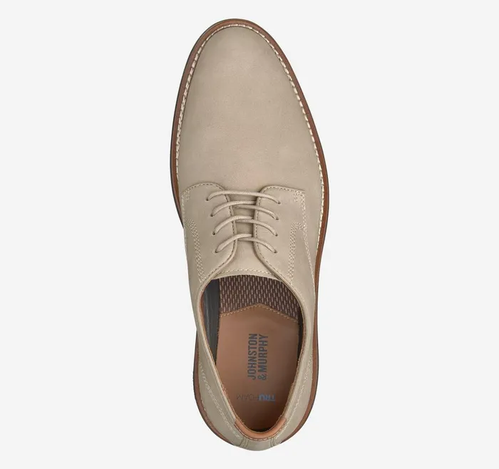 Johnston and Murphy Upton Plain Toe Taupe Nubuck Men LaceUps