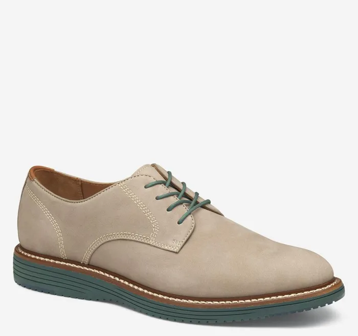 Johnston and Murphy Upton Plain Toe Taupe Nubuck Men LaceUps