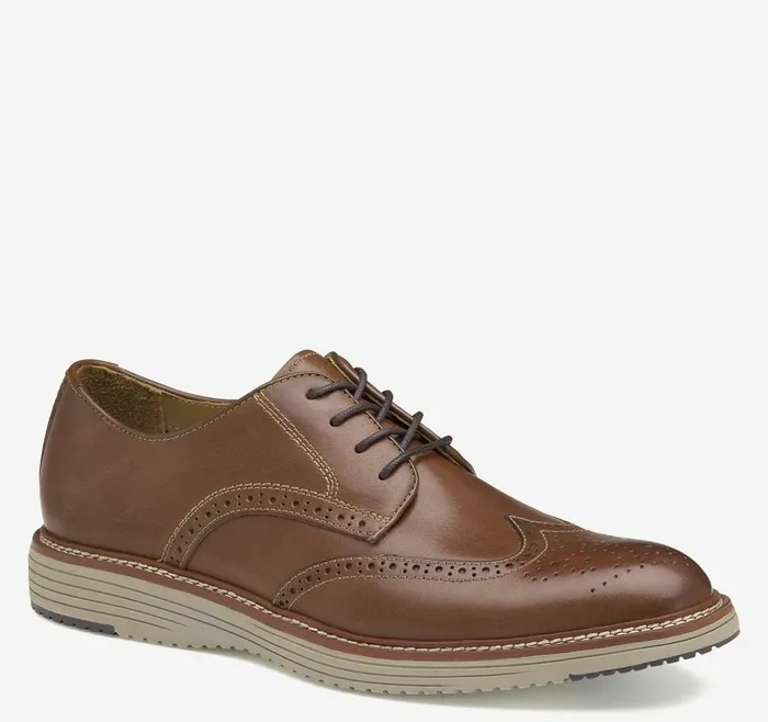 Johnston and Murphy Upton Wingtip Tan Full Grain Men LaceUps