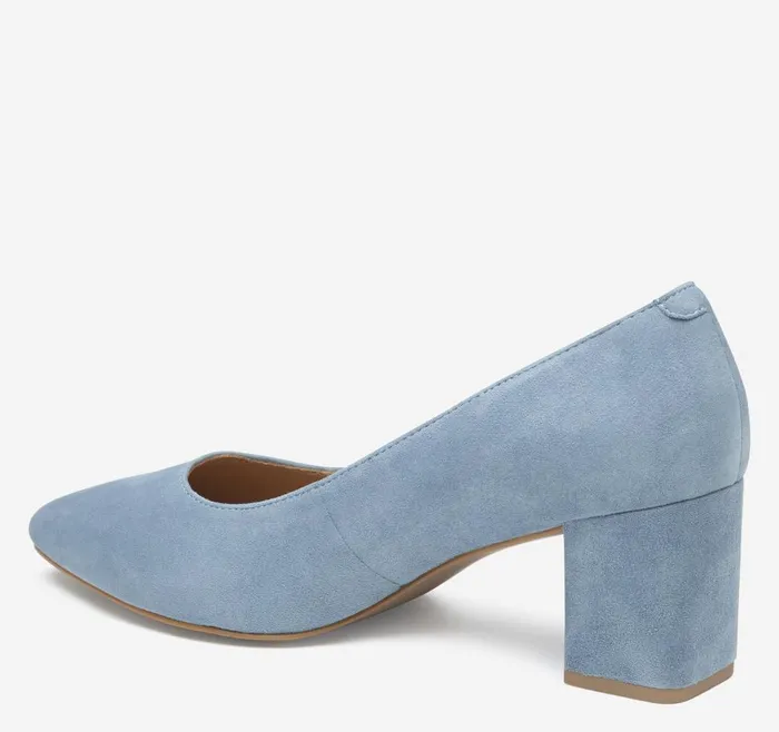 Johnston and Murphy Vicki Pump Slate Blue Kid Suede Women Heels and Platform Wedges Johnston and Murphy Vicki Pump Slate Blue Kid Suede Women Heels and Platform Wedges