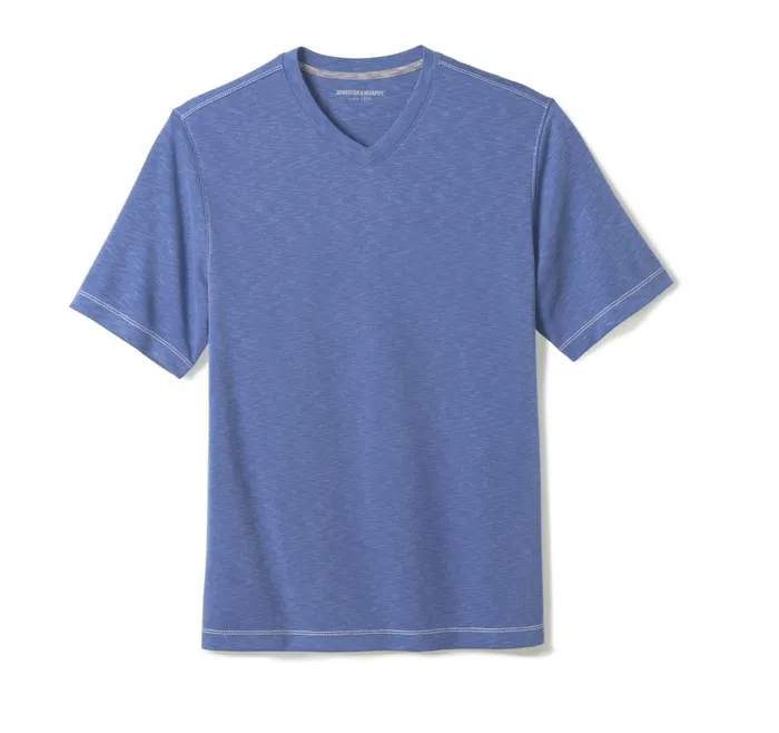 Johnston and Murphy Vintage Slub VNeck Tee Royal Blue Men Polos and Tees Johnston and Murphy Vintage Slub VNeck Tee Royal Blue Men Polos and Tees