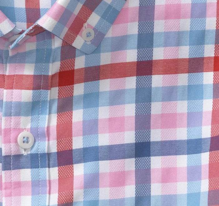 Johnston and Murphy XC4 LongSleeve StretchWoven Shirt Bluered Large Multi Check Men Shirts Johnston and Murphy XC4 LongSleeve StretchWoven Shirt Bluered Large Multi Check Men Shirts