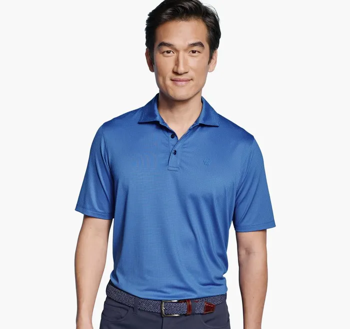 Johnston and Murphy XC4 Performance Gingham Polo Cool Degree Bluenavy Mini Gingham Men Polos and Tees Johnston and Murphy XC4 Performance Gingham Polo Cool Degree Bluenavy Mini Gingham Men Polos and Tees