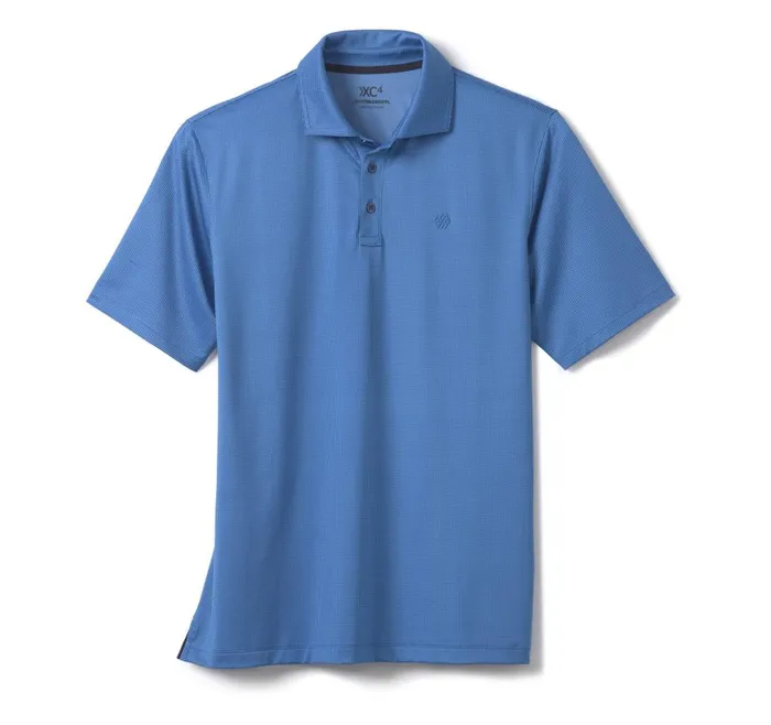 Johnston and Murphy XC4 Performance Gingham Polo Cool Degree Bluenavy Mini Gingham Men Polos and Tees
