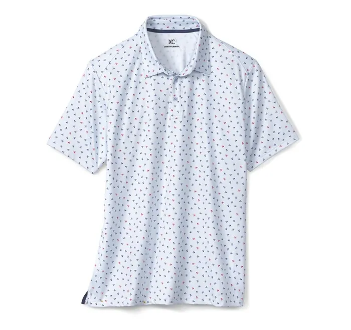 Johnston and Murphy XC4 Performance Polo Light Blue Skull Men Polos and Tees Johnston and Murphy XC4 Performance Polo Light Blue Skull Men Polos and Tees