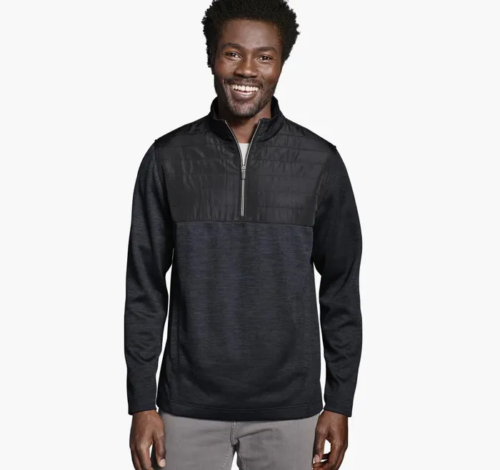 Johnston and Murphy XC4 Quilted QuarterZip Black Men Sweaters and Knits