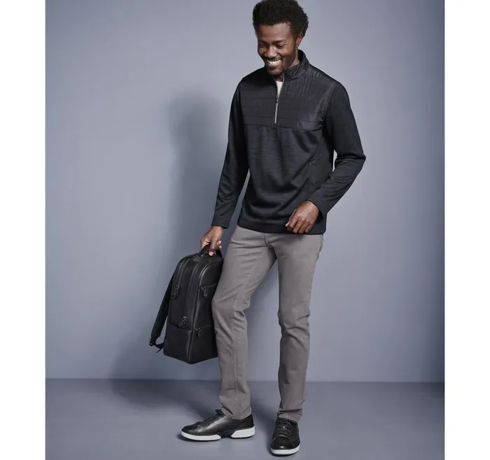 Johnston and Murphy XC4 Quilted QuarterZip Black Men Sweaters and Knits Johnston and Murphy XC4 Quilted QuarterZip Black Men Sweaters and Knits