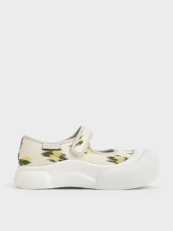 Kids Girls039 FloralPrint Mary Jane Sneakers 8211 Multi CHARLES and KEITH Shoes Kids Girls039 FloralPrint Mary Jane Sneakers 8211 Multi CHARLES and KEITH Shoes