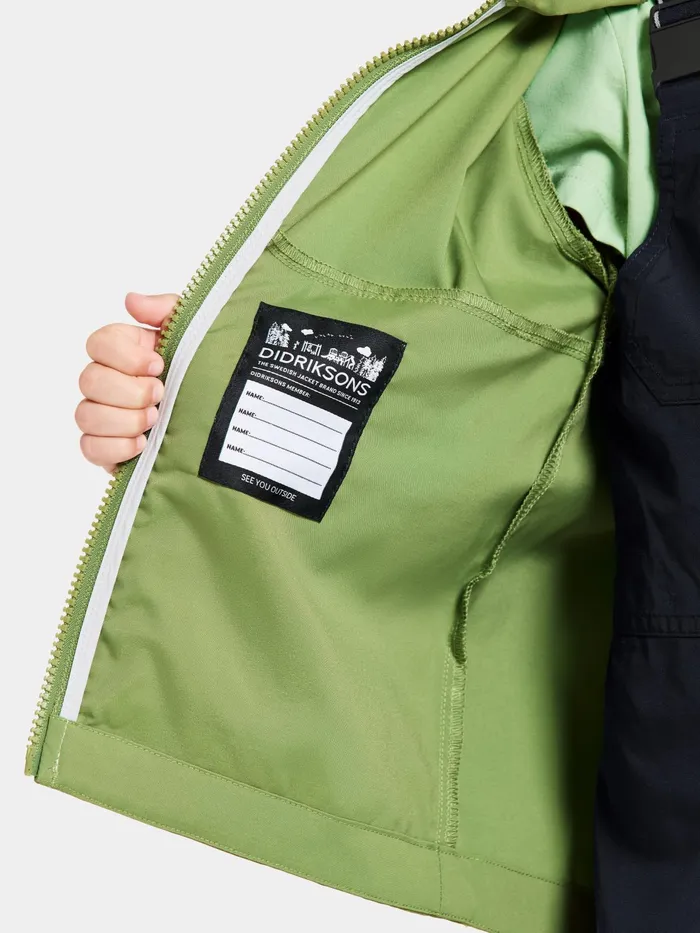 Kids Hallon Jacket Algae Green Didriksons Spring Jackets
