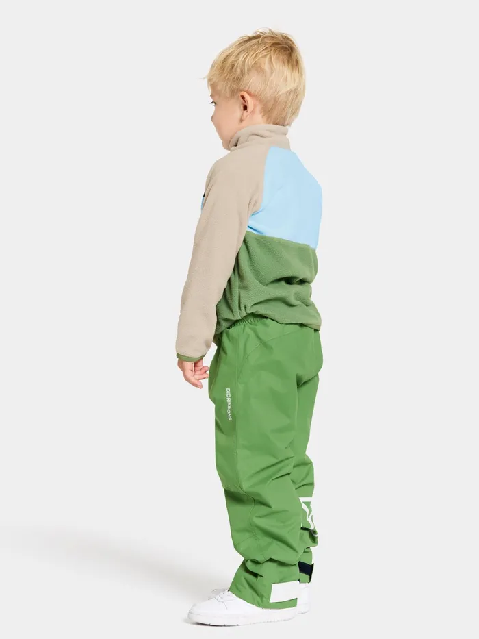 Kids Monte Half Button Algae Green Didriksons Fleece and Midlayers