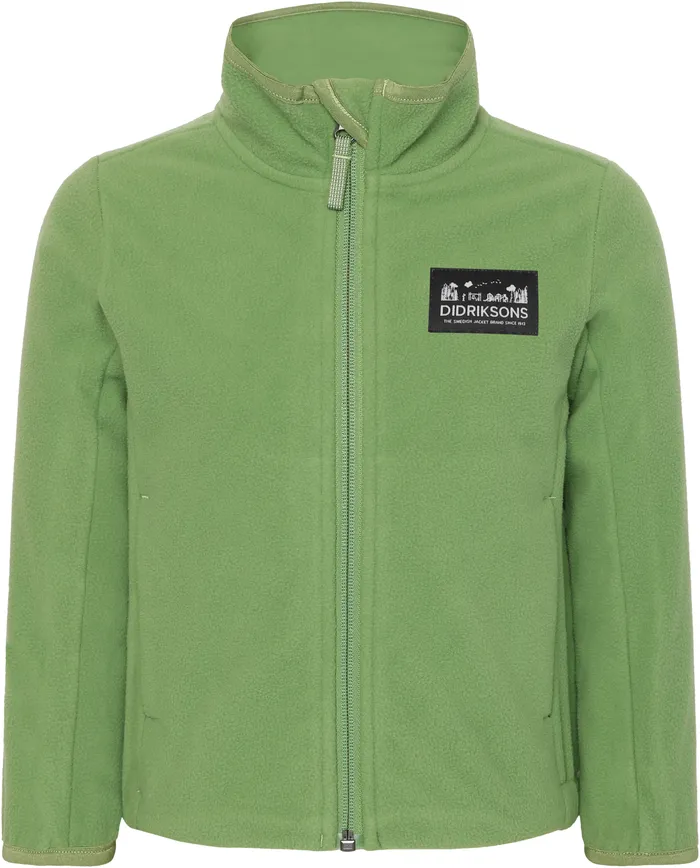 Kids Muskot Jacket Algae Green Didriksons Fleece and Midlayers