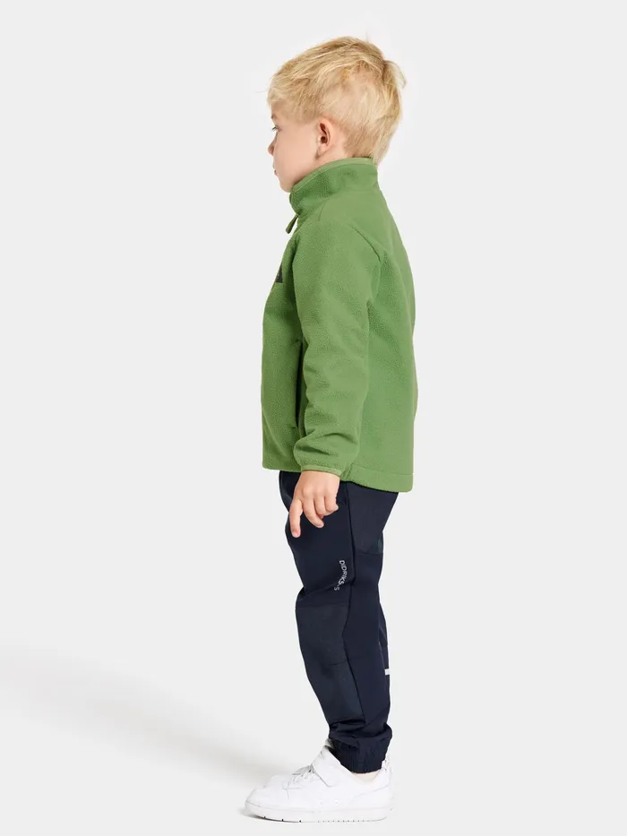 Kids Muskot Jacket Algae Green Didriksons Fleece and Midlayers