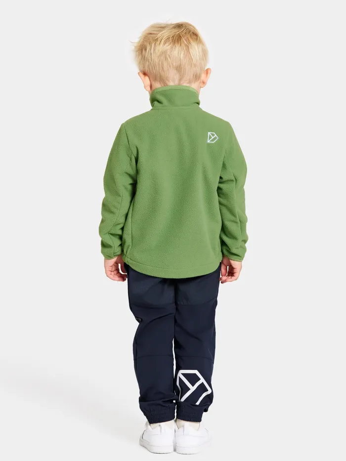 Kids Muskot Jacket Algae Green Didriksons Fleece and Midlayers