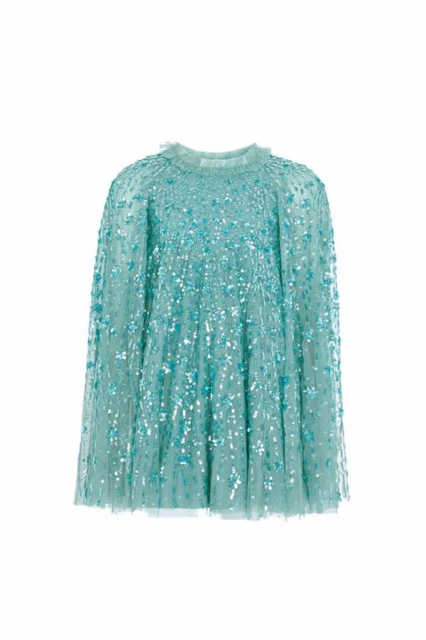 KIDS Needle and Thread Comet Cape Kids Dress Green KIDS Needle and Thread Comet Cape Kids Dress Green