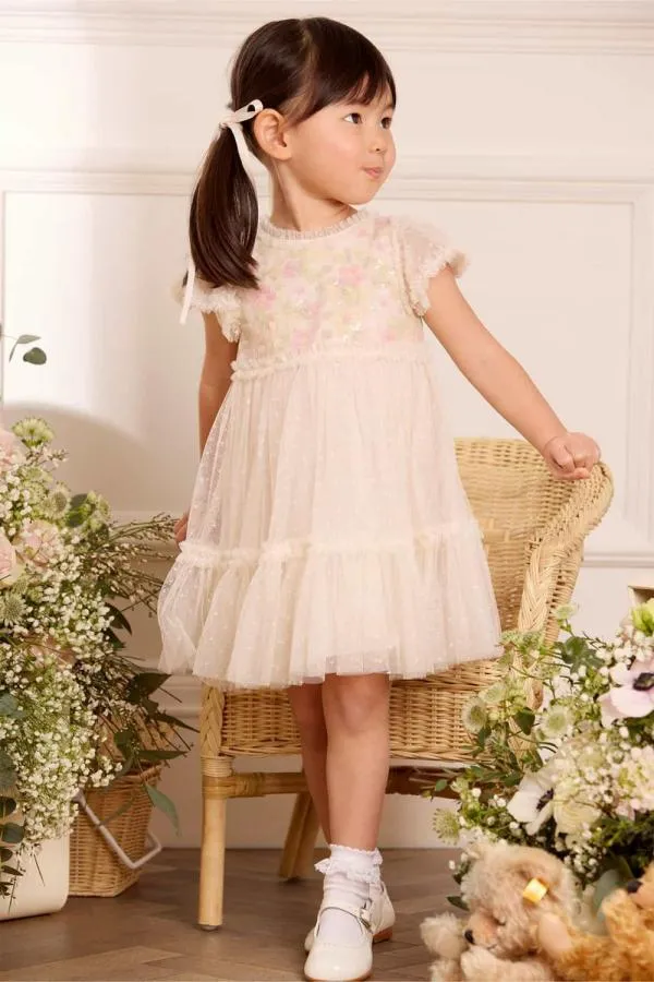 KIDS Needle and Thread Confetti Bodice Baby Dress Champagne
