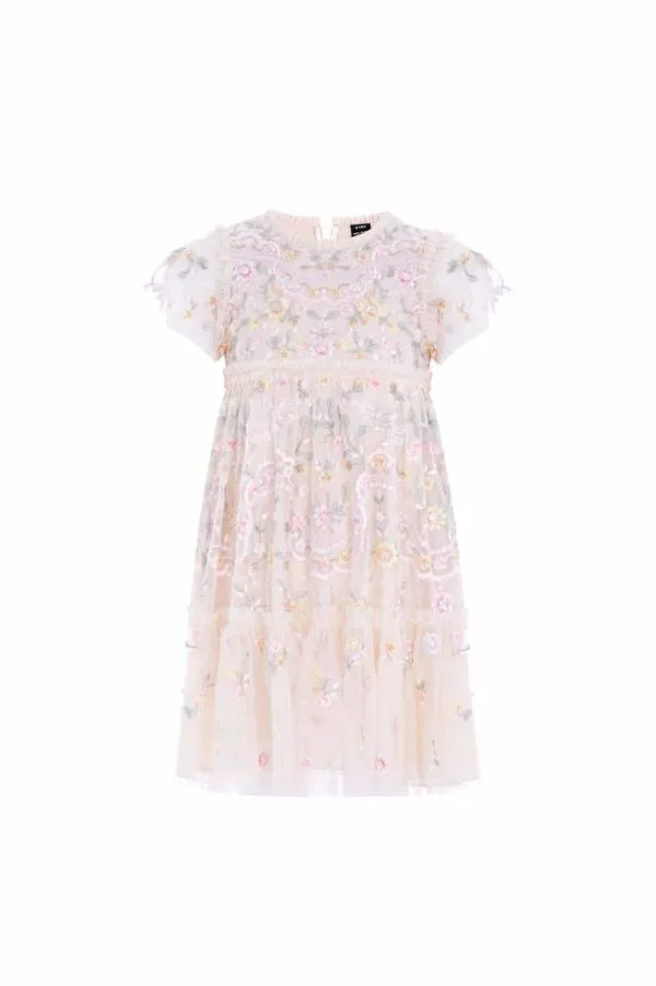 KIDS Needle and Thread Dragonfly Garden Kids Dress Champagne