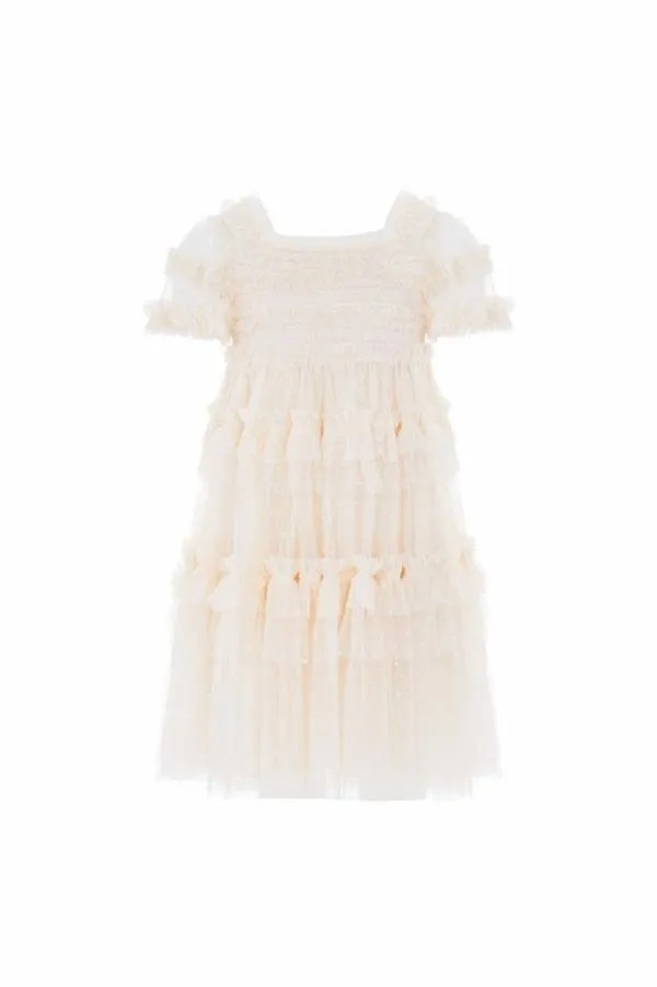 KIDS Needle and Thread Peaches Smocked Kids Dress Champagne KIDS Needle and Thread Peaches Smocked Kids Dress Champagne