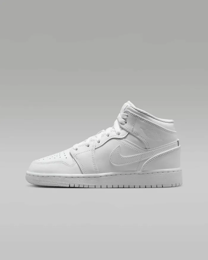 Kids Nike Jordan Jordan 1 Mid Whitewhitewhite