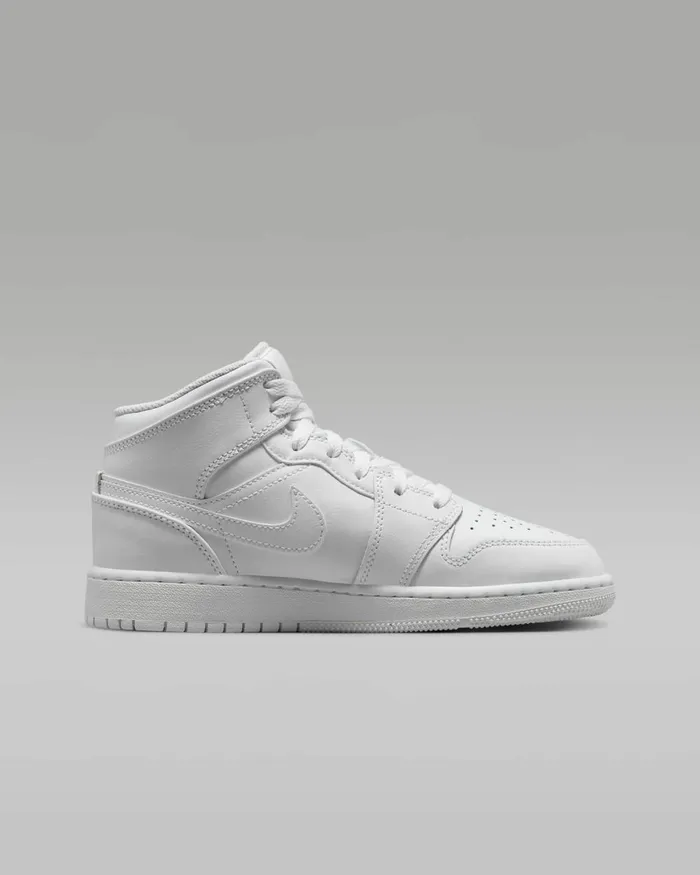 Kids Nike Jordan Jordan 1 Mid Whitewhitewhite