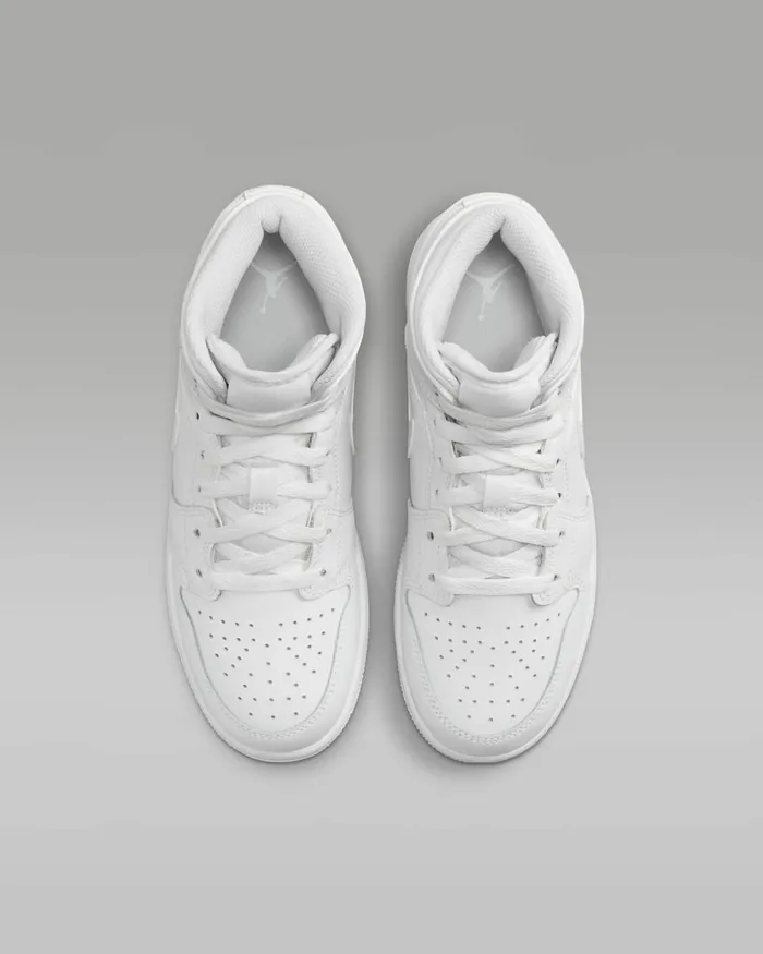 Kids Nike Jordan Jordan 1 Mid Whitewhitewhite