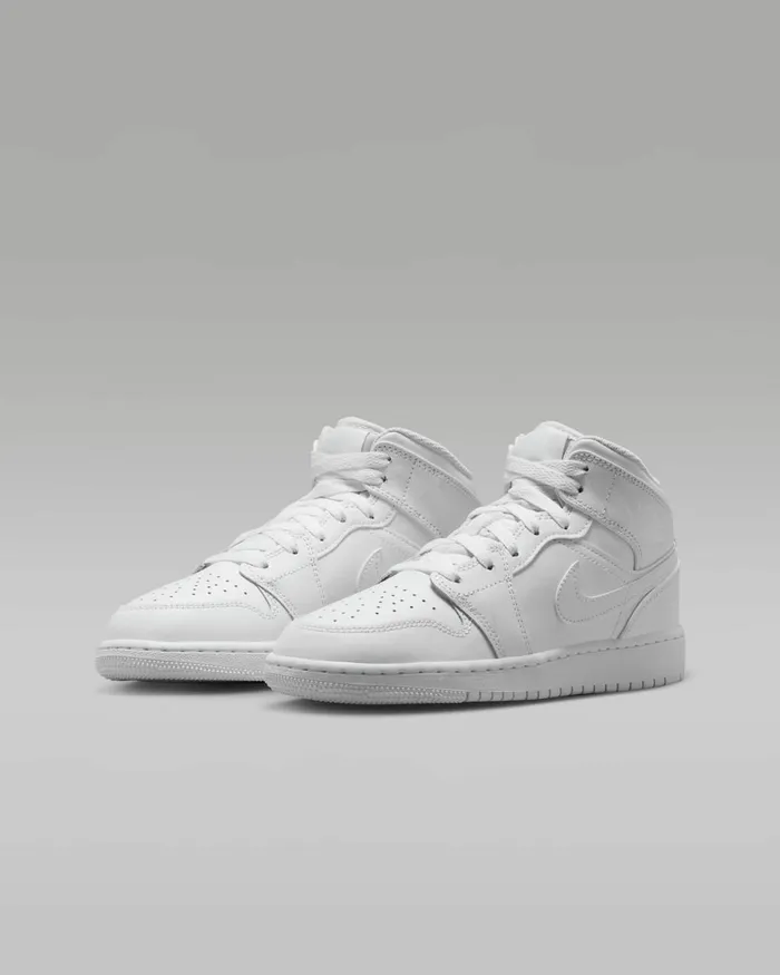 Kids Nike Jordan Jordan 1 Mid Whitewhitewhite