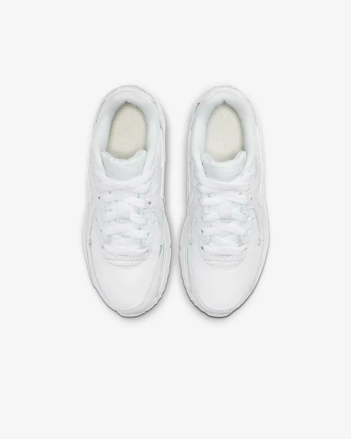 Kids Nike Younger Kids 3 8211 7 Years Air Max 90 LTR Whitemetallic Silverwhitewhite