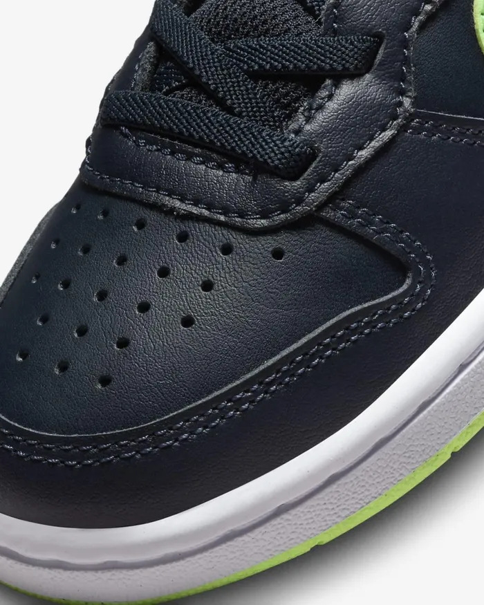 Kids Nike Younger Kids 3 8211 7 Years Court Borough Mid 2 Dark Obsidianwhitelime Blast