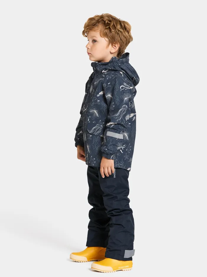 Kids Norma Printed Jacket Ocean Navy Didriksons Spring Jackets