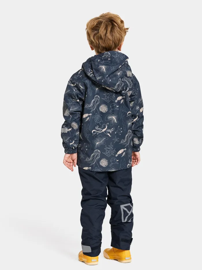 Kids Norma Printed Jacket Ocean Navy Didriksons Spring Jackets