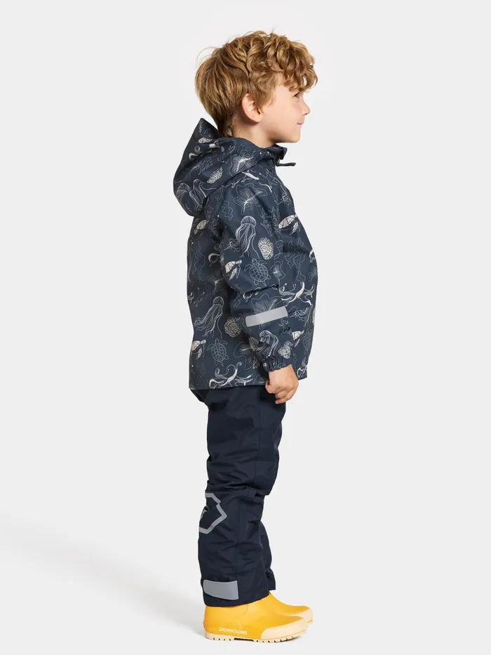 Kids Norma Printed Jacket Ocean Navy Didriksons Spring Jackets